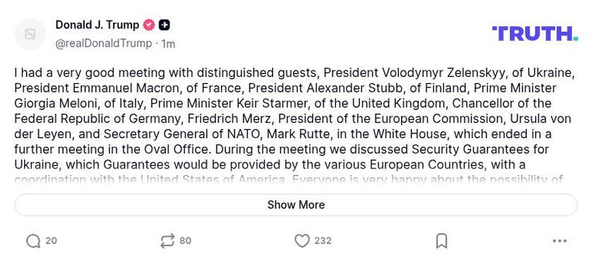 Post preview from Donald Trump