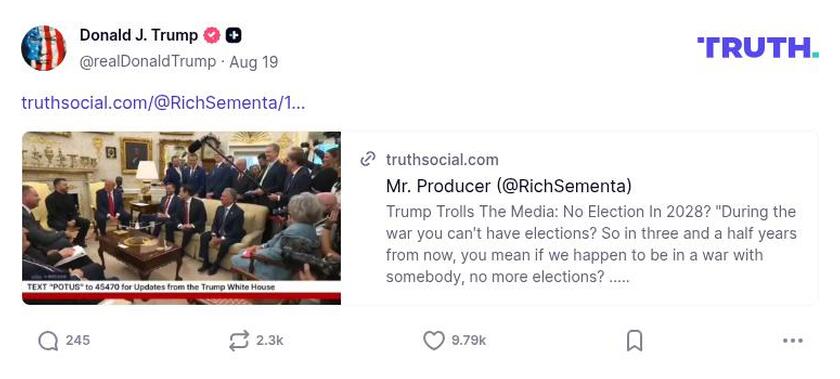 Post image from Donald Trump