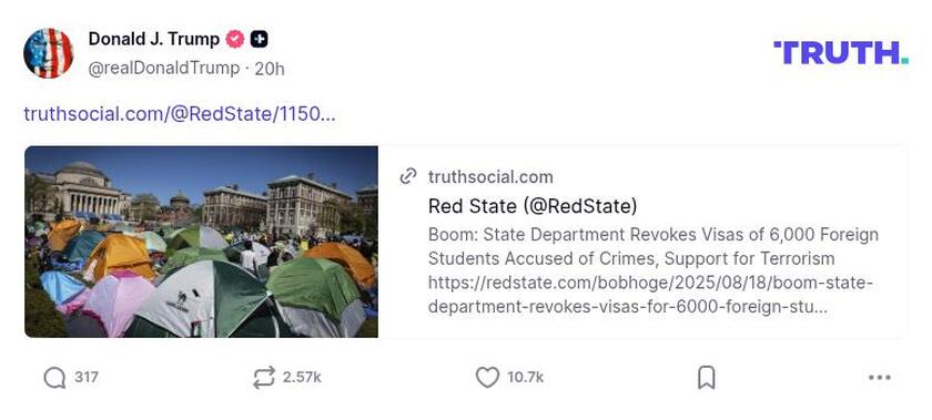 Post image from Donald Trump