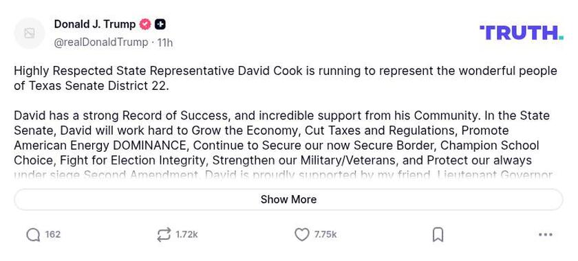 Post image from Donald Trump