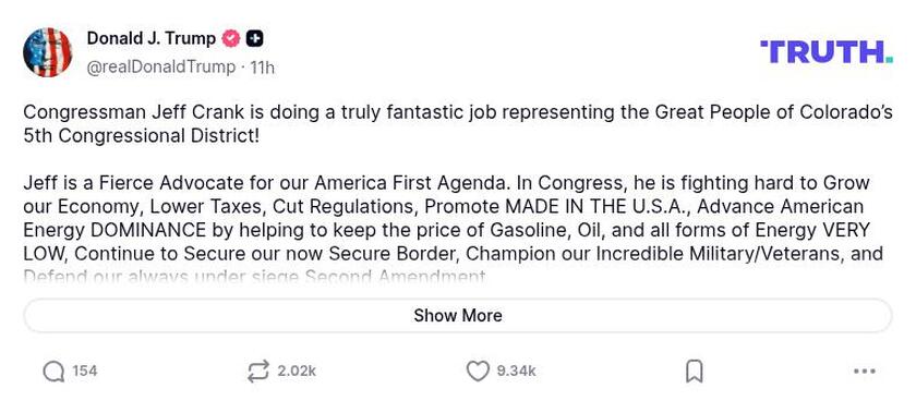 Post image from Donald Trump