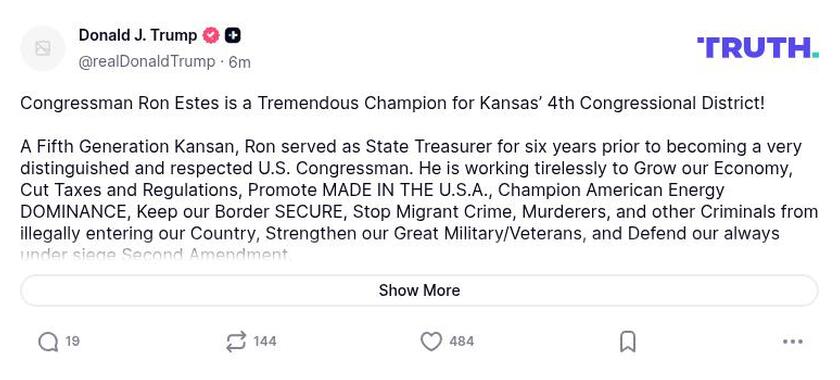 Post image from Donald Trump