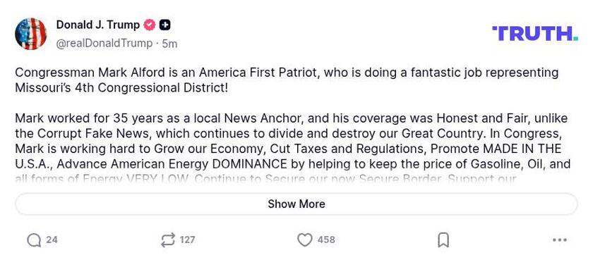 Post image from Donald Trump