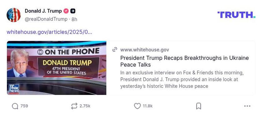 Post preview from Donald Trump