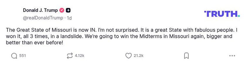 Post image from Donald Trump