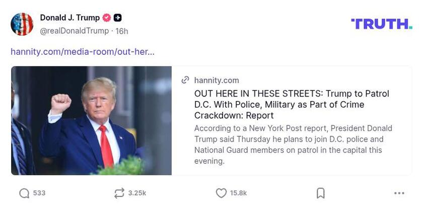 Post image from Donald Trump