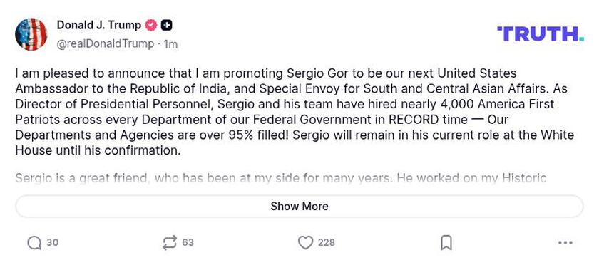 Post image from Donald Trump