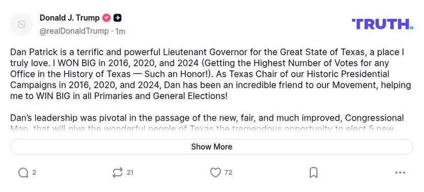 Post image from Donald Trump