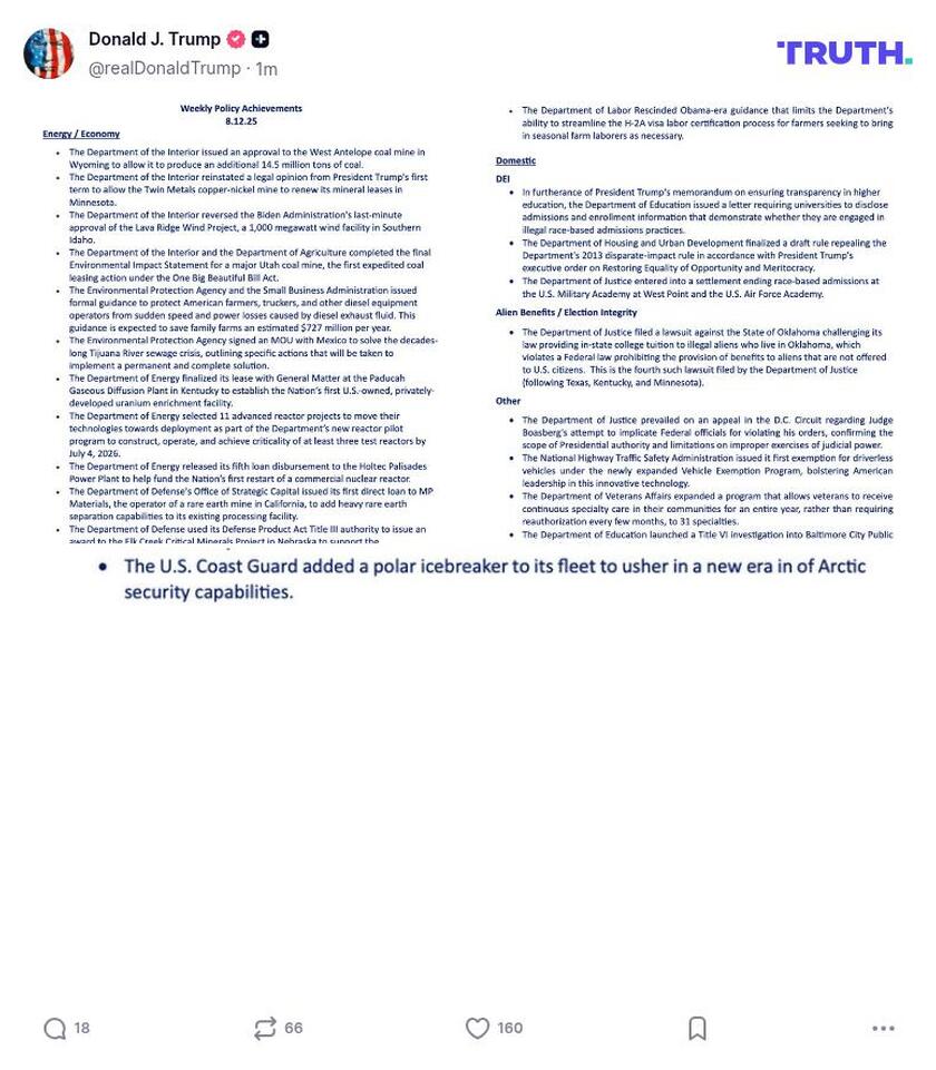 Post image from Donald Trump