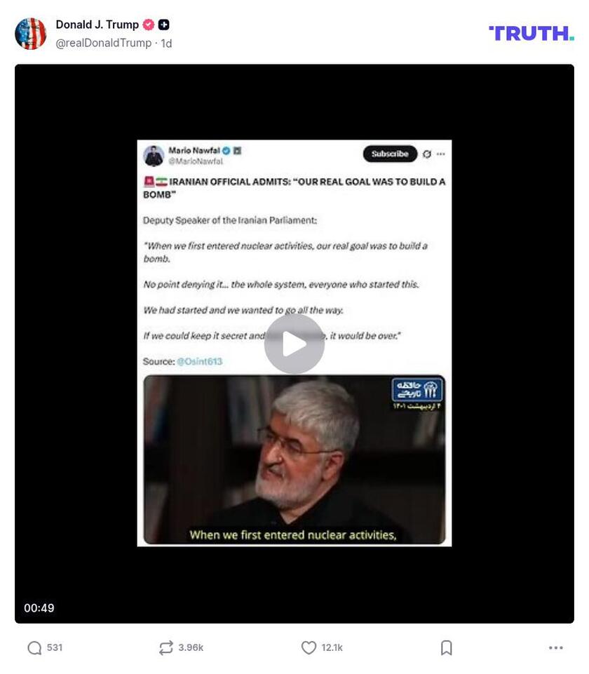 Post image from Donald Trump