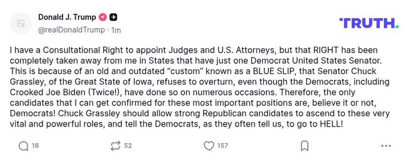 Post preview from Donald Trump