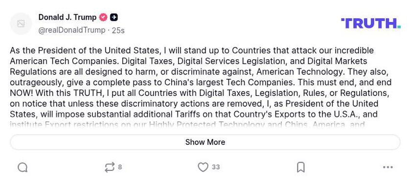 Post preview from Donald Trump