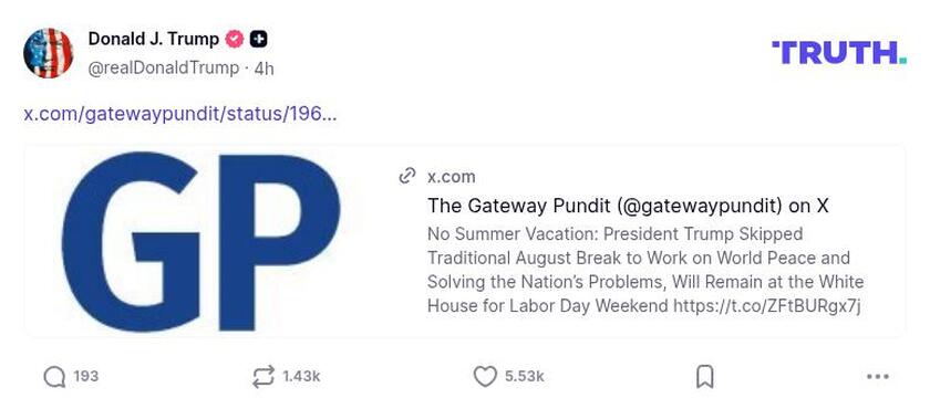 Post image from Donald Trump