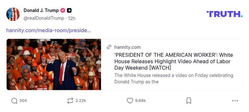 Post image from Donald Trump