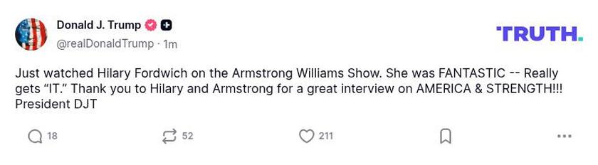 Post image from Donald Trump