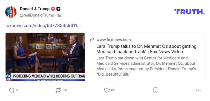 Post image from Donald Trump