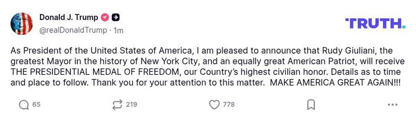 Post image from Donald Trump