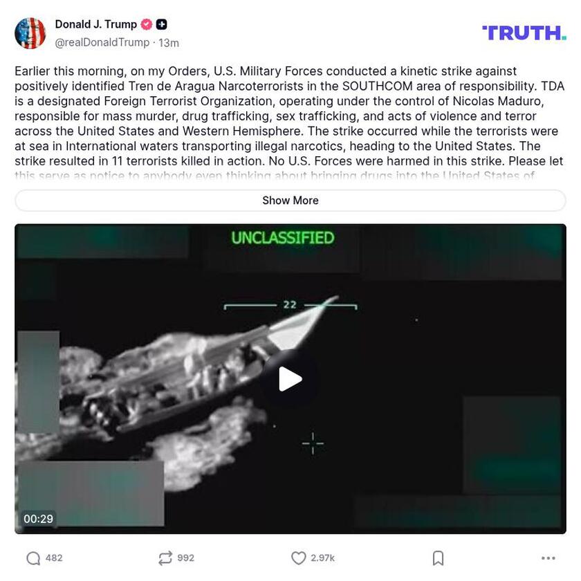 Post preview from Donald Trump