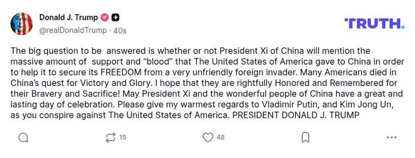 Post preview from Donald Trump