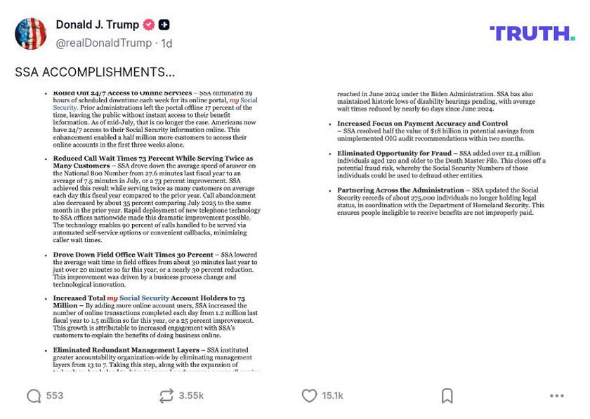 Post image from Donald Trump