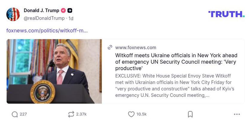 Post preview from Donald Trump