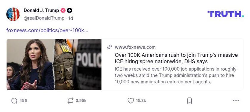 Post image from Donald Trump