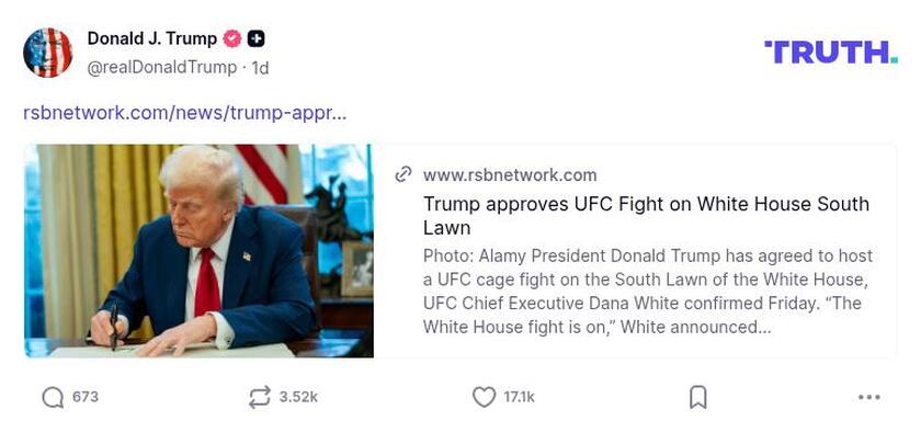 Post image from Donald Trump