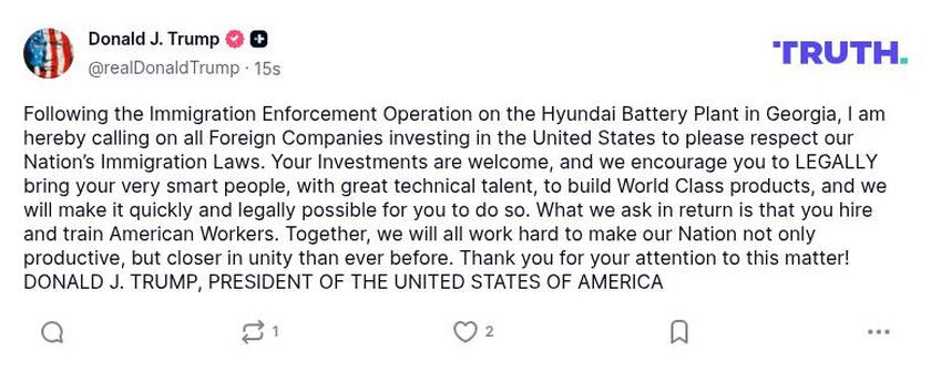 Post preview from Donald Trump