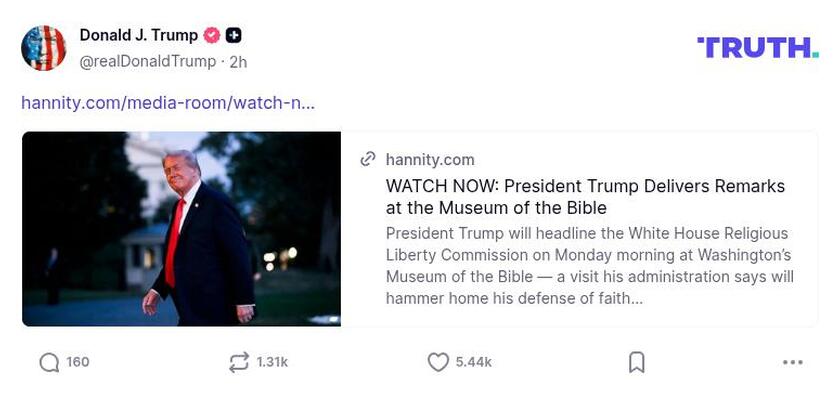 Post image from Donald Trump