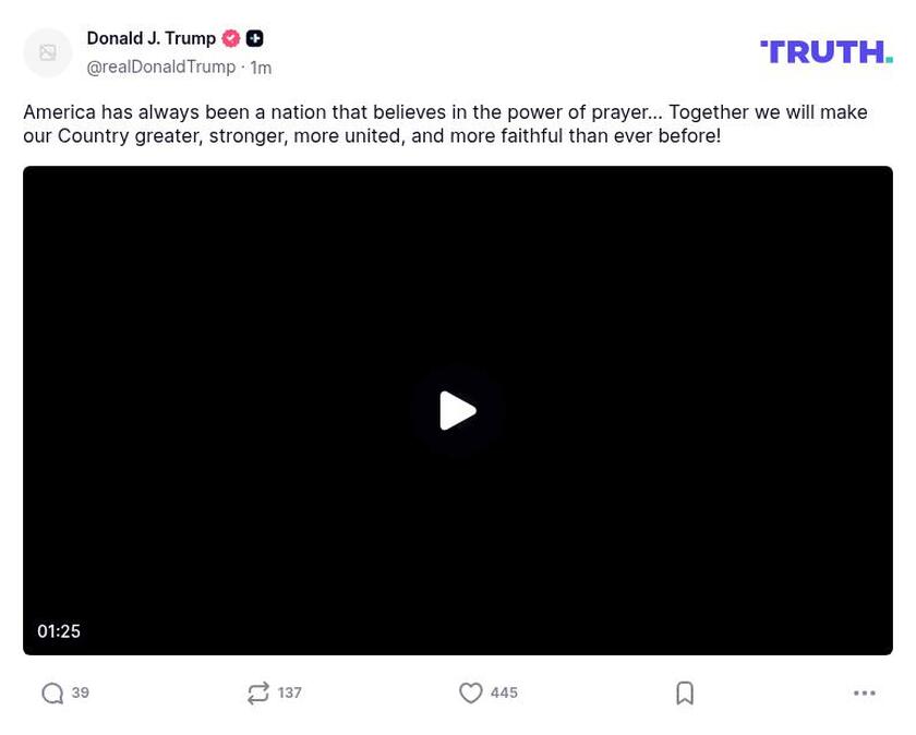 Post image from Donald Trump