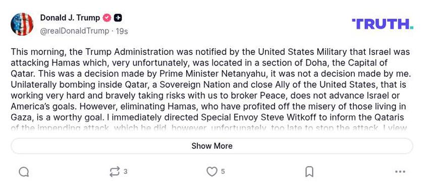 Post preview from Donald Trump