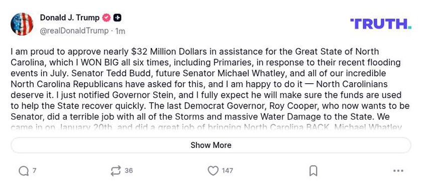 Post image from Donald Trump