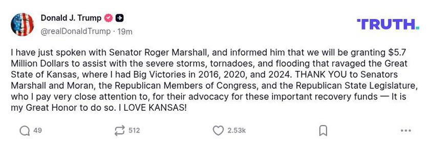 Post image from Donald Trump