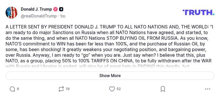 Post preview from Donald Trump