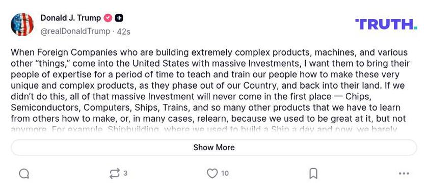 Post image from Donald Trump