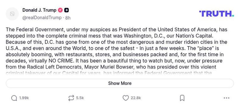 Post image from Donald Trump