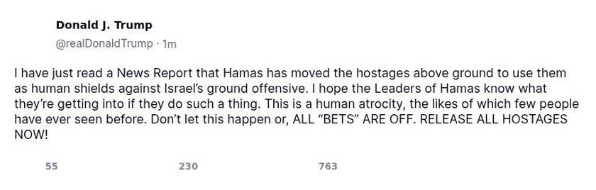 Post preview from Donald Trump