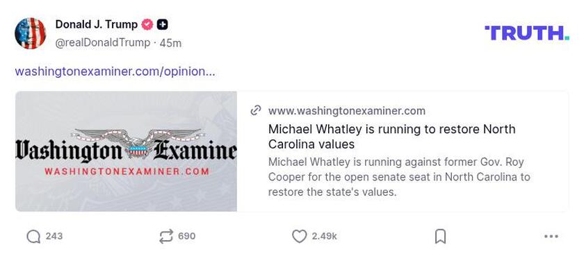 Post image from Donald Trump