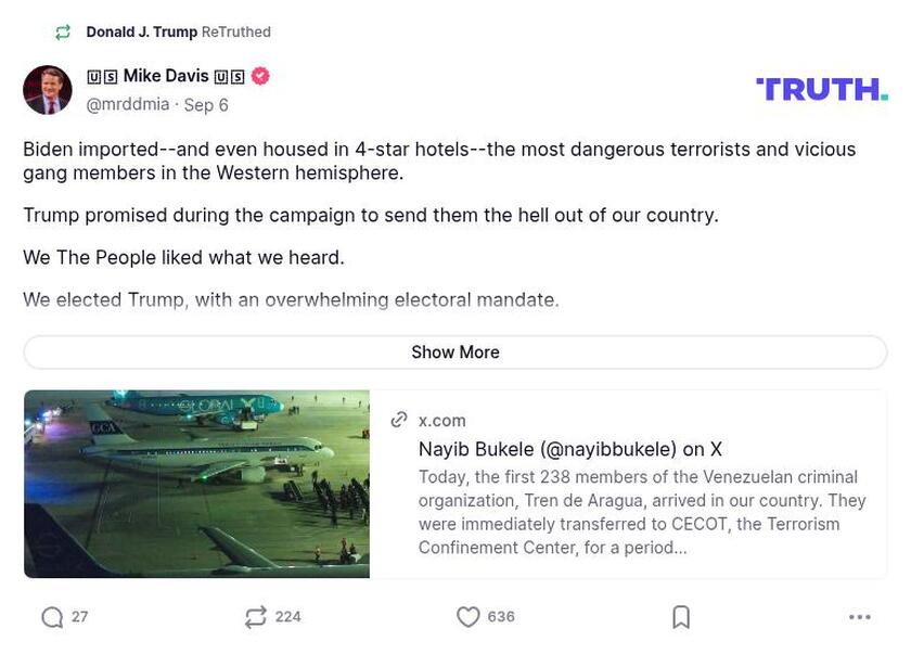 Post preview from Donald Trump