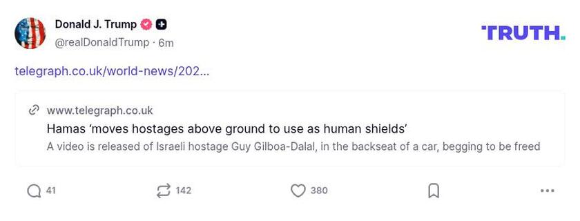 Post preview from Donald Trump