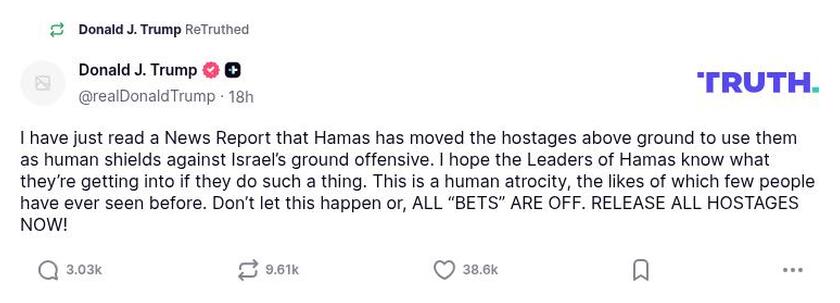 Post preview from Donald Trump