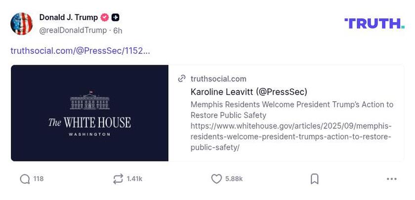 Post image from Donald Trump