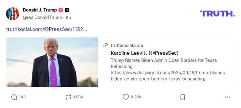 Post image from Donald Trump