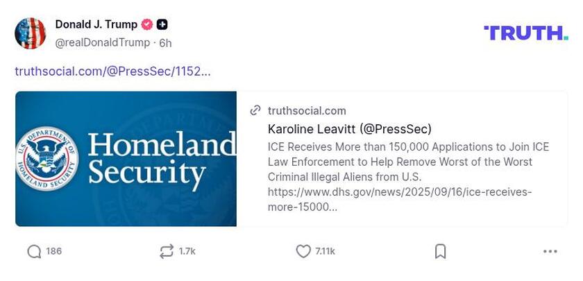 Post image from Donald Trump