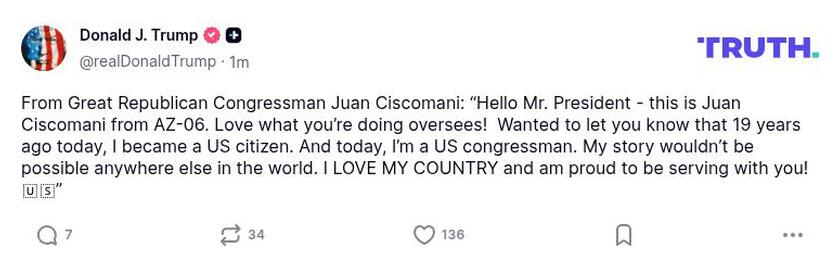 Post image from Donald Trump