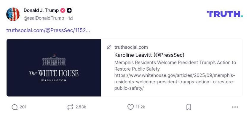 Post image from Donald Trump