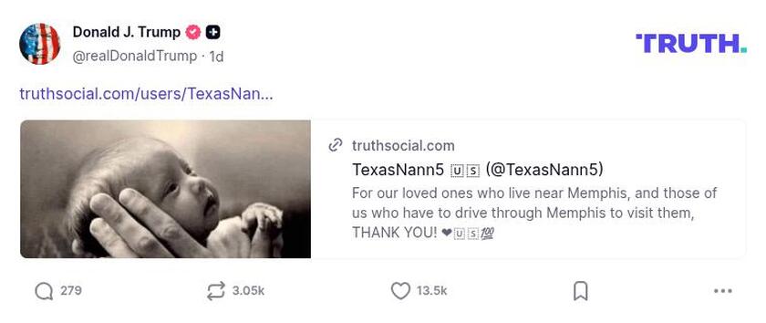 Post image from Donald Trump