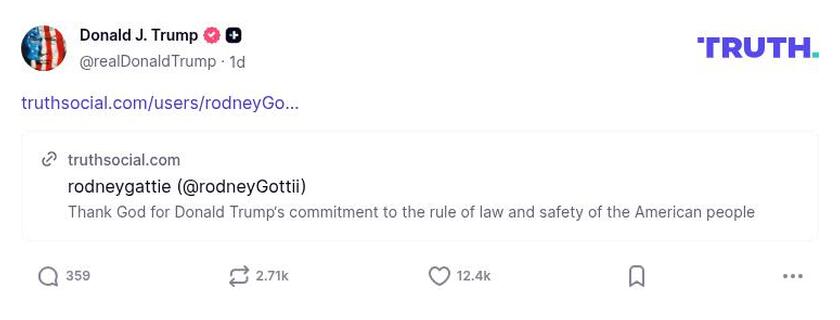 Post image from Donald Trump