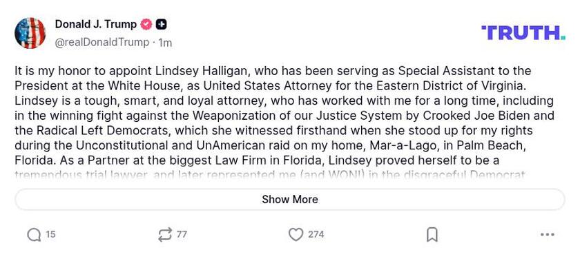 Post preview from Donald Trump