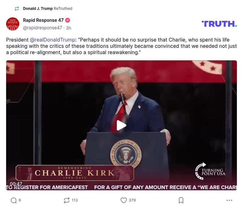 Post image from Donald Trump